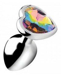 Rainbow Heart Butt Plug - Groß